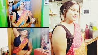 saree vlog/indian wife cleaning vlog in saree/bengali saree vlog new/desi wife vlog