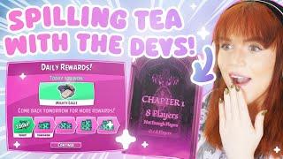 NEW DAILY LOGINS, BIG EVENTS & QUESTS COMING TO DRESS TO IMPRESS! Spilling Tea with DTI Devs!