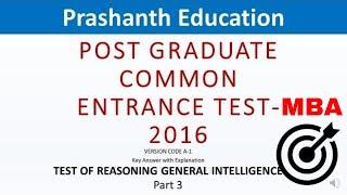 Karnataka PGCET 2021 || PGCET MBA 2016 question paper solution with answers Part 3