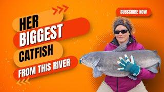 Her BIGGEST Catfish EVER from this River! #fishing #catfish #catfishing