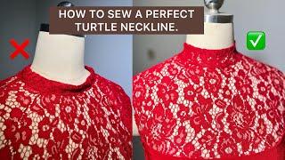 How to Cut and Sew a Perfect Turtle Neckline and Avoid gaping.