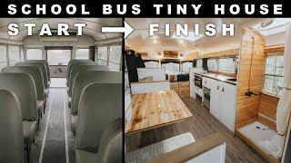 School Bus Tiny House Full Build Start To Finish Time Lapse