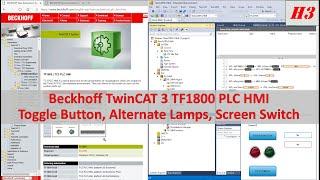 HMI03. Beckhoff PLC HMI - Toggle Button, Alternate Indicators, & Screen Switch (3/6)
