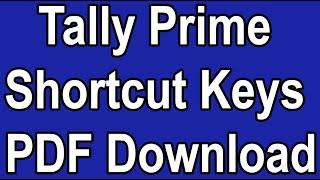 Tally Prime Shortcut Keys PDF Download