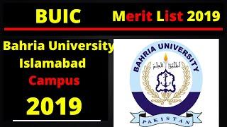 Closing merit list of BUIC - Bahria University Islamabad Campus - 2019