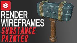 Rendering Model with Wireframes in Substance Painter