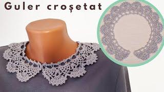 Cum crosetam guler ce poate fi aplicat la bluze, maiouri, rochite - model nr 2 | Tutorial pas cu pas