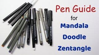 Mandala Pen Guide for beginners- Mandala / doodle/ zentangle | Which pens should be used?