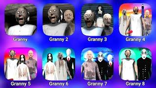 Granny 1, 2, 3, 4, 5, 6, 7 & 8 Full Gameplay || Granny New Mod #mod