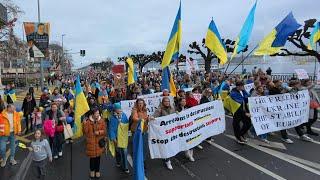 3 YEARS OF RUSSIAN FULL-SCALE INVASION OF UKRAINE — Rally of Ukrainians in Geneva