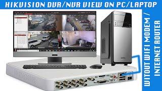 Hikvision DVR/NVR CCTV Cameras View on Laptop/PC through LAN Cable without Modem/Router setup