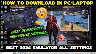 HOW TO DOWNLOAD BLUESTACKS 5 IN PC AND LAPTOP 2024 | BLUESTACKS FREE FIRE TWEAKS SENSITIVITY SETTING