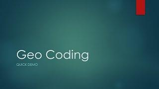 Geo Coding Demo