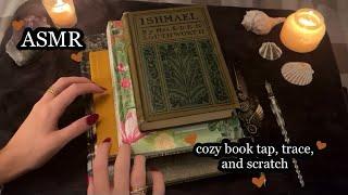 ASMR Whispered Tap, Scratch, and Trace On Books! ️