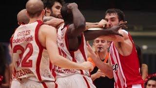 Pops Mensah-Bonsu Fights Mirza Begic |OLYMPIACOS BC Vs GALATASARAY 72-54|