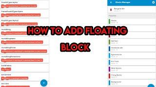 How To Floating Block Add || Sketchware