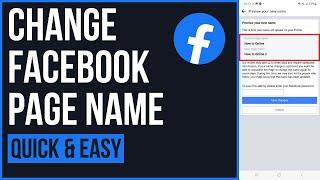 How to Change Facebook Page Name! (2023)