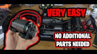 How to mount the Hobbywing 1650 KV Motor using the stock Xmaxx mount & pin system - Traxxas Xmaxx