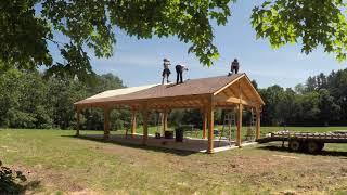 Time lapse: North Stonington wood pavilion raised in five hours