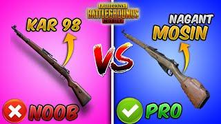 Kar98k vs Mosin Nagant Ultimate Weapon Comparison (PUBG MOBILE) Guide/Tutorial (New Sniper Rifle)