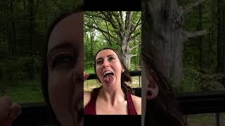 Giantess vore - long tongue and big, wide mouth giantess eats tiny man - Giantess Ashton