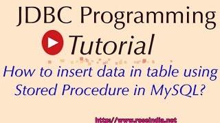 How to insert data in table using Stored Procedure in MySQL?