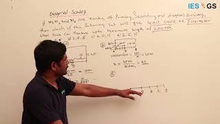 ESE GS || Eng Drawing || Example problem on Diagonal Scales