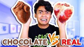 CHOCOLATE FOOD VS REAL FOOD! **Hearts, Alligator, Shark, and more!**