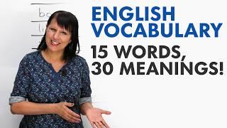 English Vocabulary Hack: 15 words, 30 meanings!