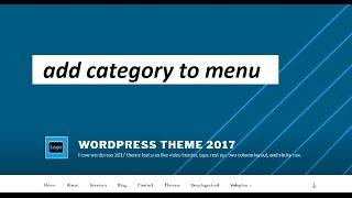 Wordpress : add category to menu