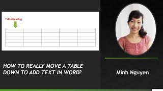 How to add text above table in Word