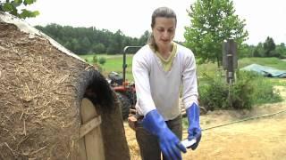 Lime Plastering a Cob Oven