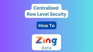 Centralized Row Level Security in Zing Data