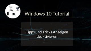 Windows 10 Tipps und Tricks Pop Up deaktivieren! Windows 10 Tutorial!