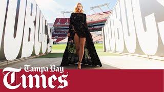 Camille Kostek models for the Tampa Bay Times ahead of Super Bowl