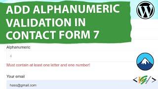 How to Add Alphanumeric Validation for Input Field using Custom Code in Contact Form 7