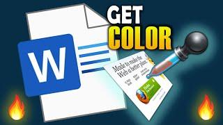 HOW TO GET COLOR FROM PICTURE IN WORD