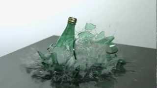 Bottle Breaking Slow Motion HD a Green Glass Mineral Water Bottle Dropping  Shattering in Slow Mo