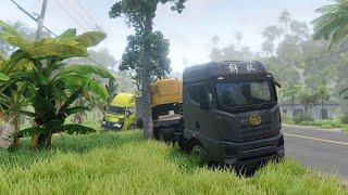 Truk Faw jh6 bergoyang, saat canter maksa mendahului,tapi terlalu keras, game Beamng drive.