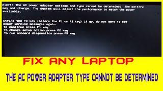 Fix AC adapter type Cannot be determined ( Hide Warning )| Laptop Battery | #Dell laptops #citech