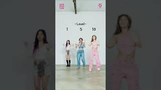 MINA JIHYO MOMO "TALK THAT TALK" DANCE LEVEL 1 TO 10 #mina #jihyo #momo #twice #talkthattalk