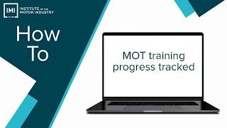 How is my MOT training progress tracked