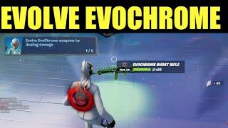 how to "evolve evochrome weapons by dealing damage" - Fortnite