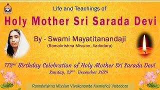 Life and Teachings of Holy Mother Sri Sarada Devi II Swami Mayatitananda