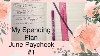 Budget with me: June’s 1st weekly spending plan (budget):a look at where my money will get spent