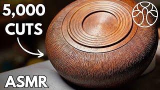 Woodturning Modern Art | 5,000+ Cuts for the perfect texture | Woodcarving ASMR