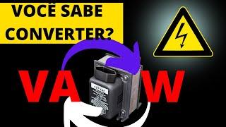 Como converter Watts em VA?  Como saber a potência consumida do equipamento e o FP?