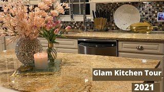 GLAM KITCHEN TOUR!!  KITCHEN DECOR IDEAS AND DECORATE WITH ME