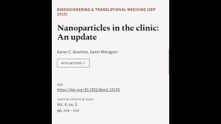 Nanoparticles in the clinic: An update | RTCL.TV