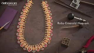 Ruby Emerald Haaram - Fine Hand-Crafted Jewellery - Abharan Jewellers (Since 1935)